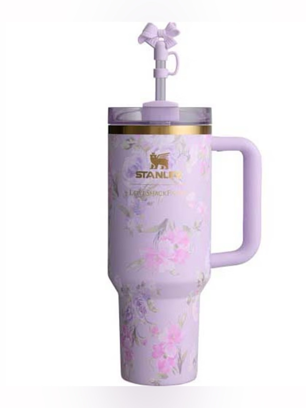 Stanley x Loveshackfancy “Happy Thoughts” viral purple cup floral flowers 💜 gift - Picture 2 of 9
